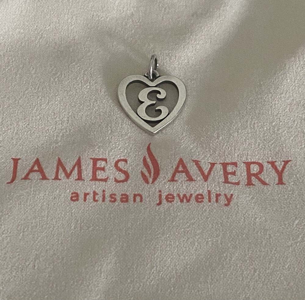James Avery Heart Script Initial “E” Charm